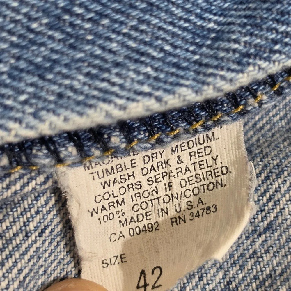 Lee Denim Shorts Mens 42 Blue Vintage Made in USA Jorts Light Wash Cotton 90s